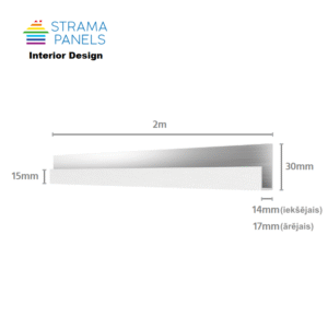 Alumīnija savienojuma profils J (2m) (Light Grey Textile V), Strama Panels