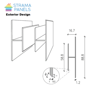 Alternative view of Golden Oak apdares sloksne "H" / 1m, Strama Panels