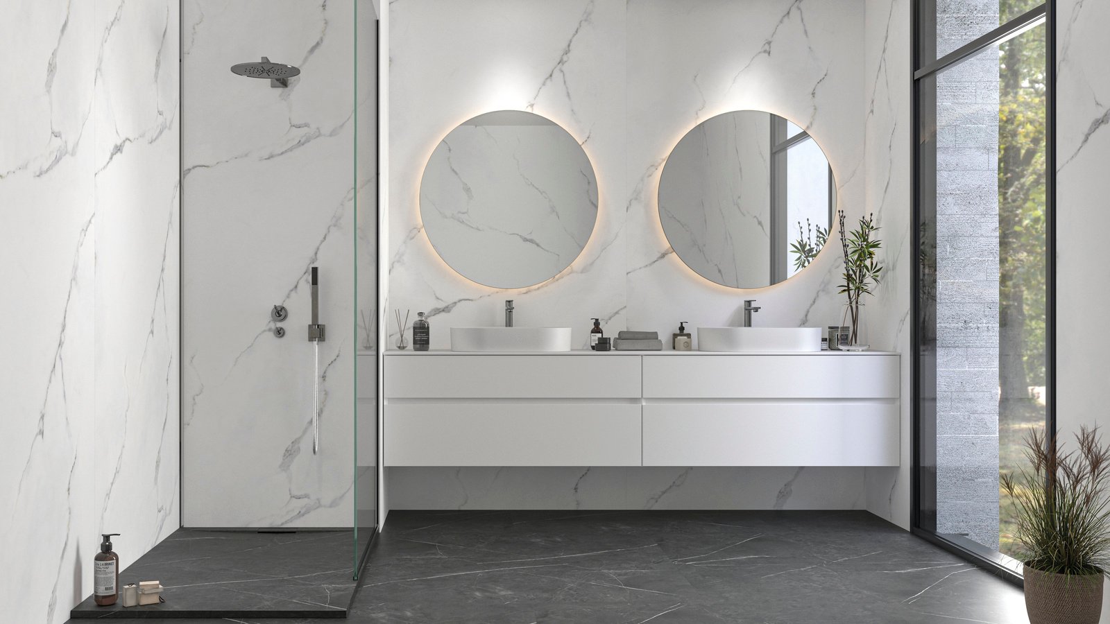 SPC sienas apdares panelis Marble White, 2600 x 1200 cm, ZENON - Image 2