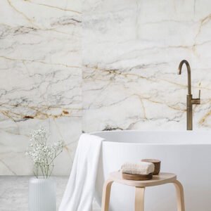 Alternative view of Rocko Tiles sienas panelis, Marble Gold, 2800 x 1230, Kronospan
