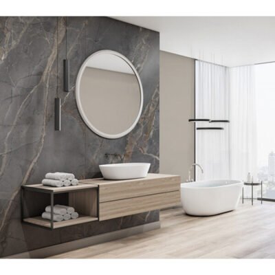 Rocko Tiles sienas paneļi vannasistabai baltā marmora dekorā