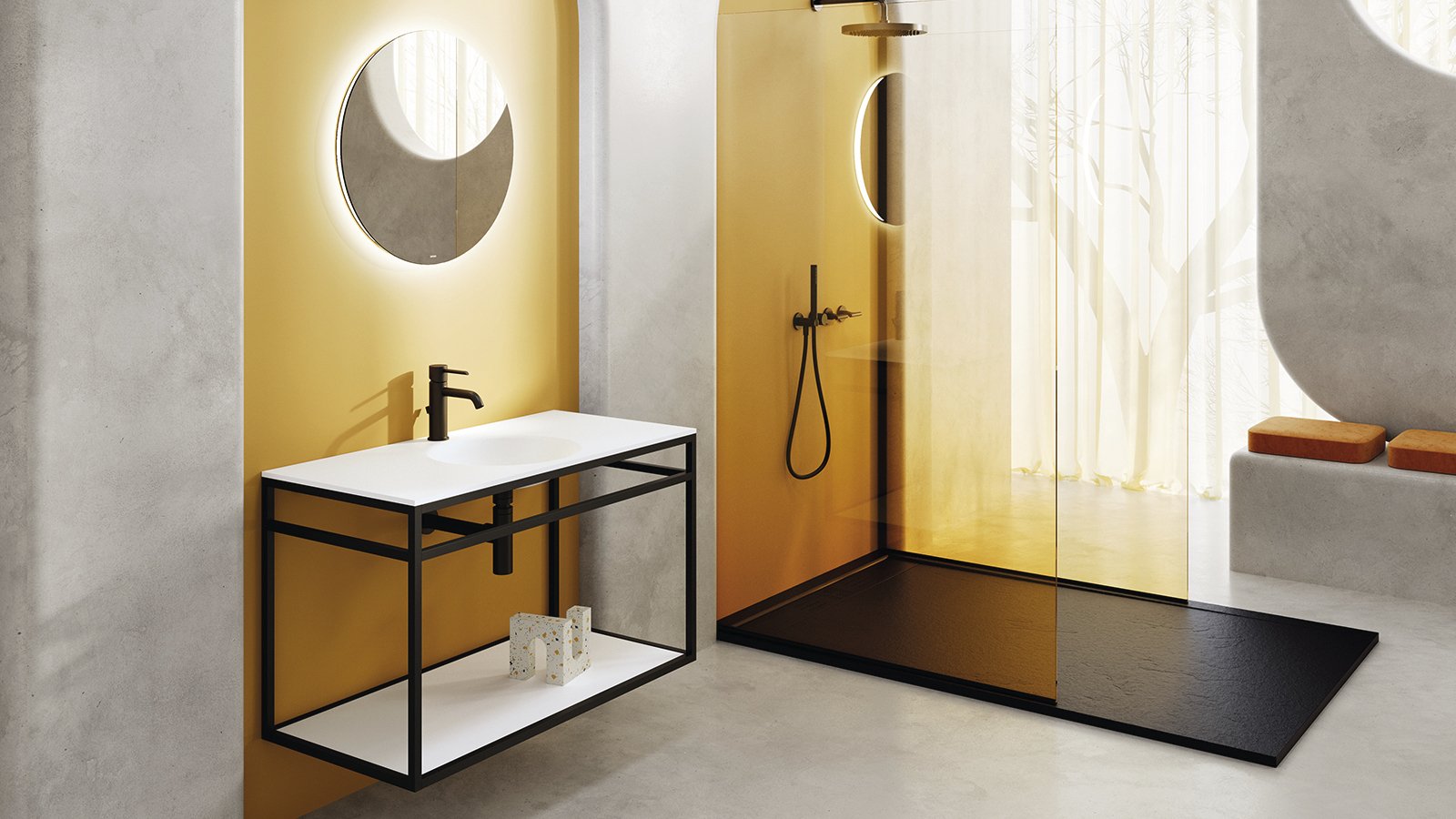 ZENON Akmens grīdas paliktnis Vertigo Cream 90x120 - Image 3